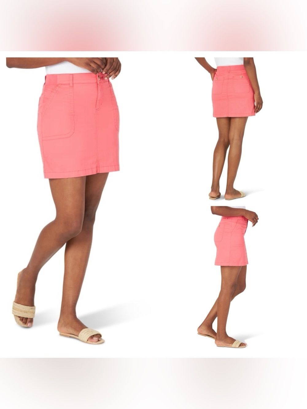 Lee Women's Pink Mid-Rise Comfort Waistband Cotton Skort w/ Pockets Size 22 - Picture 14 of 15
